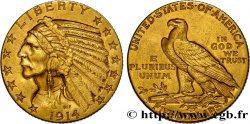 UNITED STATES OF AMERICA 5 Dollars  Indian Head  1914 Denver