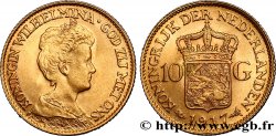PAYS-BAS - ROYAUME DES PAYS-BAS - WILHELMINE 10 Gulden, 3e type 1917 Utrecht SPL