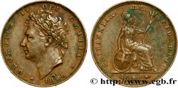 ROYAUME-UNI 1 Farthing Georges IIII tête laurée 1826  TTB