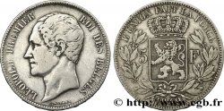 BELGIQUE 5 Francs Léopold Ier tête nue 1849