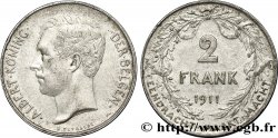 BELGIQUE 2 Francs Albert Ier légende flamande 1911 Bruxelles TTB+