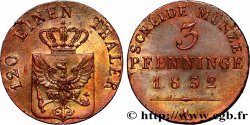 ALLEMAGNE - ROYAUME DE PRUSSE - FRÉDÉRIC-GUILLAUME III 3 Pfenninge 1832 Berlin fST