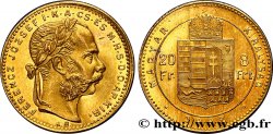 HUNGARY - KINGDOM OF HUNGARY - FRANCIS-JOSEPH I 20 Francs or ou 8 Forint, 2e type 1882 Kremnitz