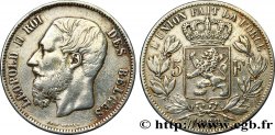 BELGIUM 5 Francs Léopold II  1868 