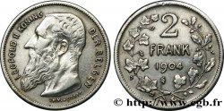 BELGIQUE 2 Francs Léopold II légende flamande 1904 