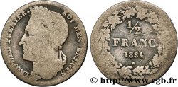 BELGIUM 1/2 Franc Léopold tête laurée 1834 