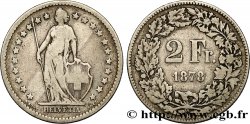 SUISSE 2 Francs Helvetia 1878 Berne TB