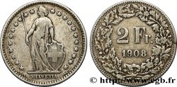 SVIZZERA  2 Francs Helvetia 1908 Berne