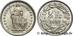 SUIZA 1/2 Franc Helvetia 1957 Berne