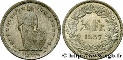 SUISSE 1/2 Franc Helvetia 1957 Berne