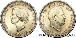 DANEMARK 2 Kroner 18e anniversaire de la princesse margarette 1958 Copenhague SPL