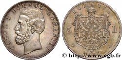 ROUMANIE - CHARLES Ier 5 Lei 1880 Bucarest TTB+/SUP