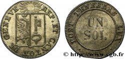 SUISSE - RÉPUBLIQUE DE GENÈVE 1 Sol 1833  TTB+
