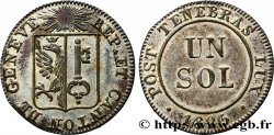 SUISSE - RÉPUBLIQUE DE GENÈVE 1 Sol 1825  SUP