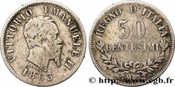 ITALIE 50 Centesimi Victor Emmanuel II 1863 Milan