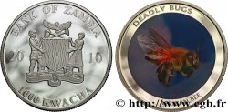ZAMBIE 1000 Kwacha Proof série Insectes mortels : abeille africaine 2010 