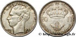 BELGIEN 20 Francs Léopold III position A 1935 