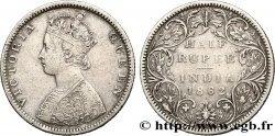 INDES BRITANNIQUES 1/2 Roupie Victoria 1862  TB+