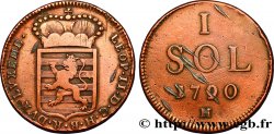 LUXEMBOURG 1 Sol emblème frappe au nom de Léopold II 1790 Günzburg TB+