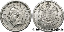 MONACO 2 Francs Louis II (1943) Paris SUP