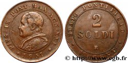 VATICAN ET ÉTATS PONTIFICAUX 2 Soldi (10 Centesimi) Pie IX an XXI 1867 Rome TTB