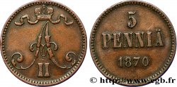 FINLANDE 5 Pennia monogramme Tsar Alexandre III 1873  SUP