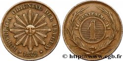 URUGUAY 1 Centesimo soleil 1869 Heaton TTB