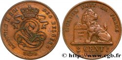 BELGIEN 2 Centimes lion monogramme de Léopold II 1870 