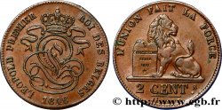 BÉLGICA 2 Centimes lion monogramme de Léopold Ier 1846