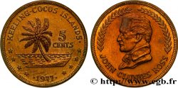 COCOS KEELING ISLANDS 5 Cents série John Clunies Ross 1977 