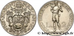 VATICAN ET ÉTATS PONTIFICAUX 2 Lire armes du Vatican, pontificat de Pie XI an X 1931  SUP