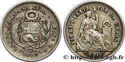 PÉROU 1 Dinero “Liberté” 1870 Lima SUP
