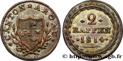 SUISSE - CANTON D ARGOVIE 2 Rappen - Canton de Aargau 1814