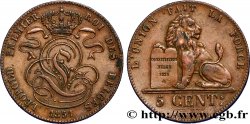 BELGIQUE 5 Centimes monograme de Léopold couronné / lion 1851