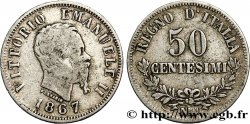 ITALIE 50 Centesimi Victor Emmanuel II 1867 Naples