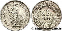 SWITZERLAND 1/2 Franc Helvetia 1943 Berne - B