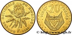 RUANDA 20 Francs emblème / bananier 1977