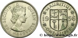 MAURITIUS 1 Roupie roi Elisabeth II / blason 1956 