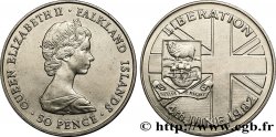 FALKLANDINSELN 50 Pence Élisabeth II  1982 