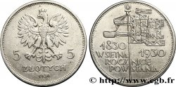 POLOGNE 5 zloty, centenaire de la révolte de 1830-1831 1930 Varsovie TTB