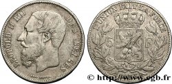 BELGIQUE 5 Francs Léopold II 1873
