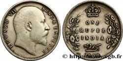 INDES BRITANNIQUES 1 Roupie Edouard VII 1904 Calcutta