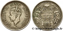 BRITISH INDIA 1/2 Rupee (Roupie) Georges VI 1945 Lahore - L