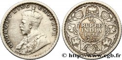INDES BRITANNIQUES 1/4 Roupie Georges V couronné 1926 Calcutta TTB