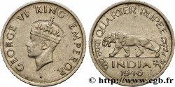 INDIA 1/4 Roupie Georges VI / tigre 1946 Bombay (Mumbai)