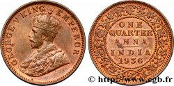 INDES BRITANNIQUES 1/4 Anna Georges V 1936 Calcutta TTB+