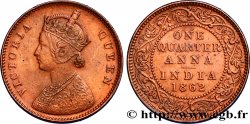 INDES BRITANNIQUES 1/4 Anna Victoria 1862 Calcutta