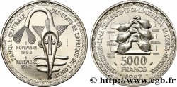 ÉTATS DE L AFRIQUE DE L OUEST (BCEAO) Essai 5000 Francs masque / oiseau 20e anniversaire de l’Union Monétaire 1982 Paris SUP
