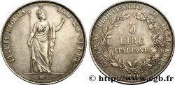 ITALIE - LOMBARDIE 5 Lire Gouvernement provisoire de Lombardie 1848 Milan TTB/TTB+