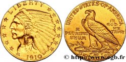 ÉTATS-UNIS D AMÉRIQUE 2 1/2 Dollars “tête d’indien” 1910 Philadelphie